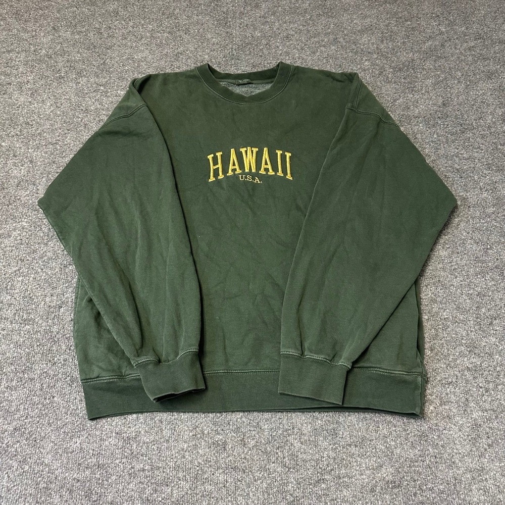 John Galt Sweatshirt Womens Size OS Green Hawaii USA Graphic Oversized Pullover
